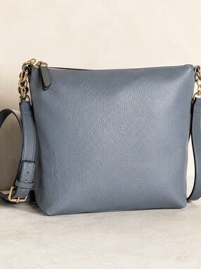 Louenhide Xavier Dusty Blue Vegan Leather Crossbody Shoulder Bag